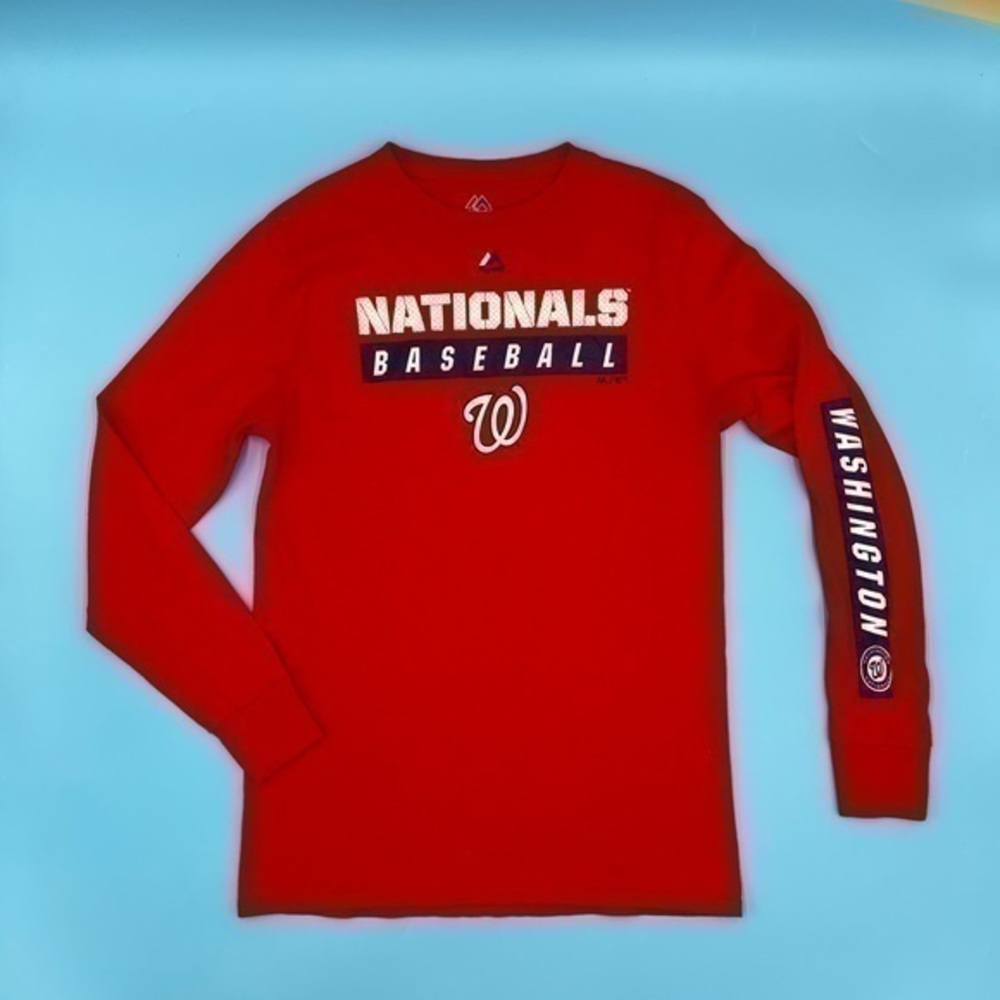 Majestic MLB Washington Nationals Long-Sleeved T-Shirt